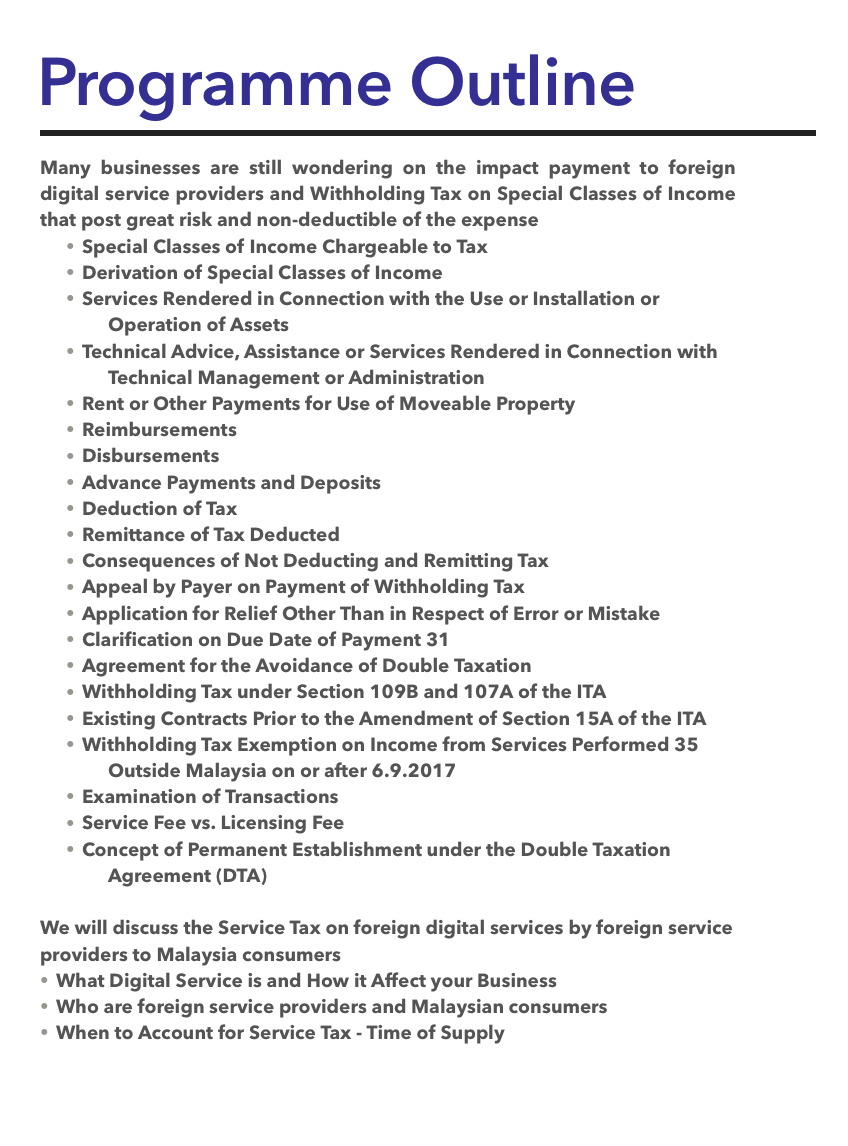 Key Income Tax Updates Managing Business Tax Risks Tickets Wed - 