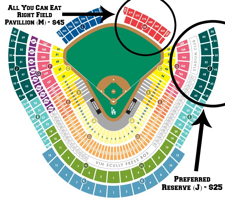 Dodger Stadium Map Details on Ticket Locations