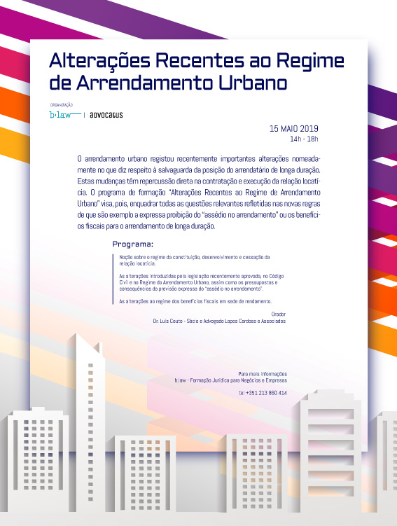 Programa de Formação – Alterações Recentes ao Regime do Arrendamento Urbano