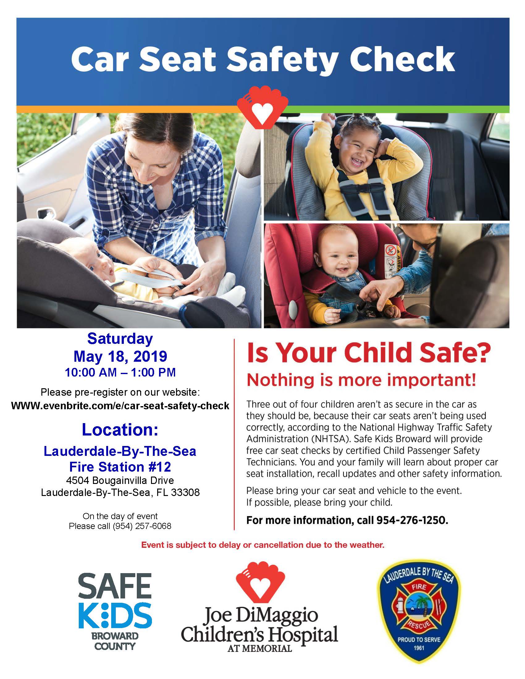 Car Seat Safety Check Lauderdale By The Sea Fire Station 12