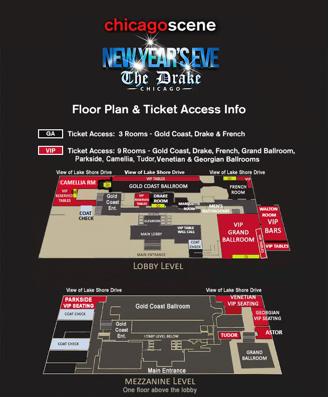 New Years Eve Party Chicago The Drake Hotel Floor Plan