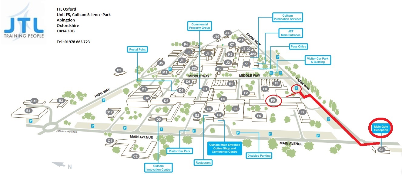 JTL Locartion map - Culham science park F5