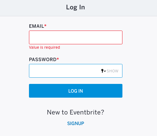 Screenshot of Log-in Screen