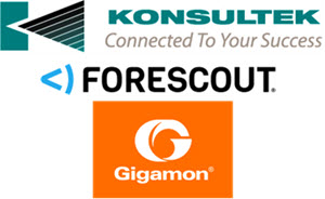 Konsultek , ForeScout, Gigamon Logos
