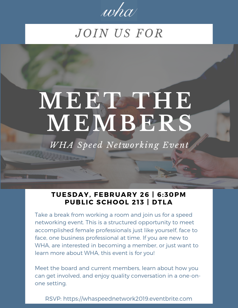 Flyer for Meet the Members Speed Networking Event