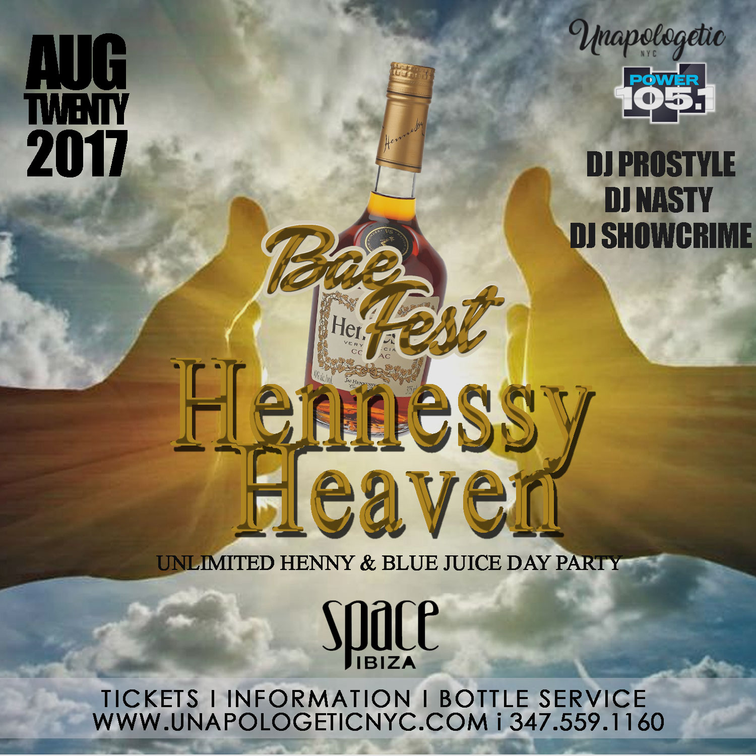 BAE FEST Hennessy Heaven Open bar Henny (unapologetic) Tickets, Sun