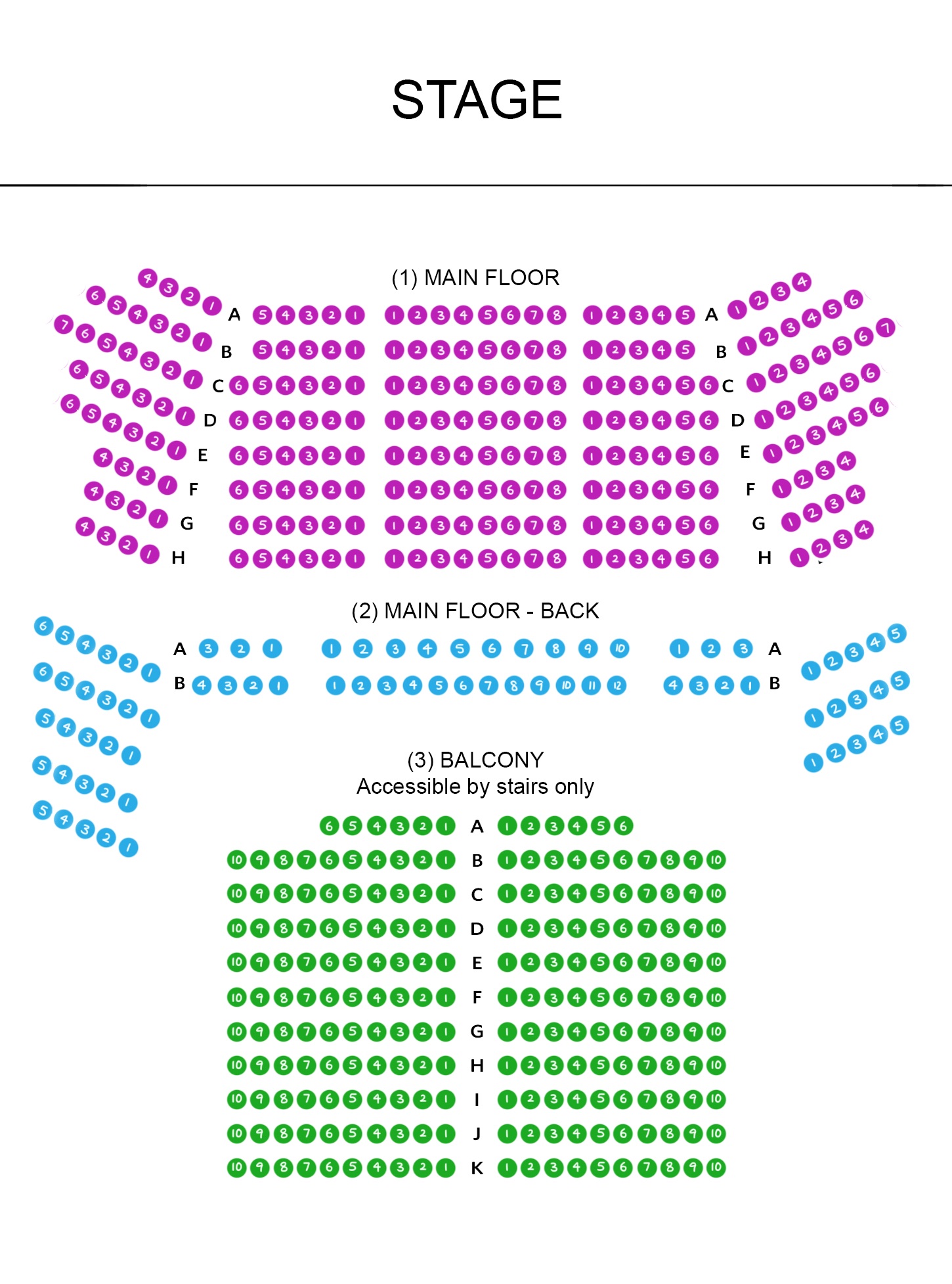 Nichols Concert Hall Seating Map