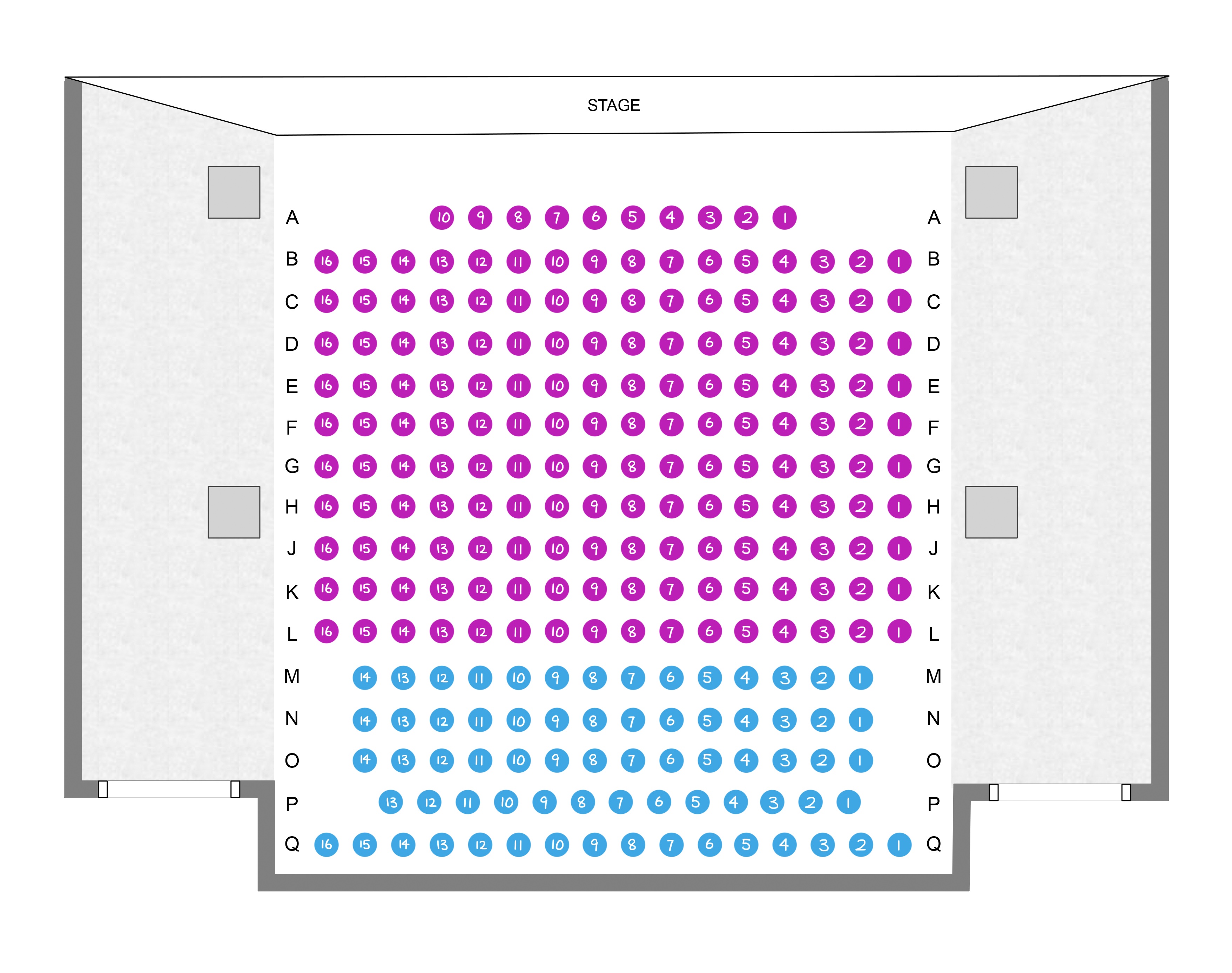 Koerner Recital Hall Seating Map