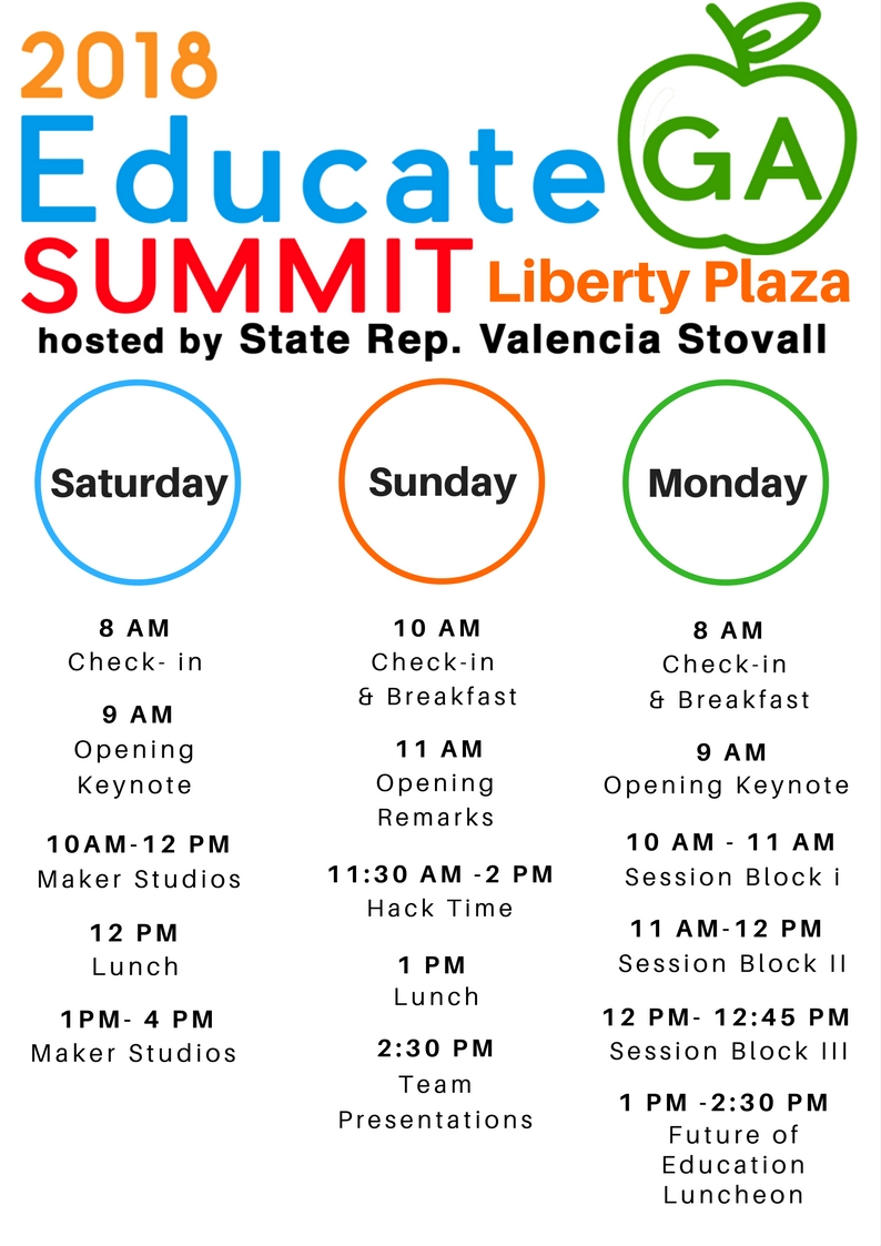 2018 Educate GA Summit itinerary