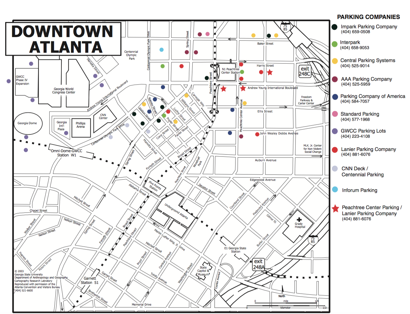 Parking lots surrounding Marriott Marquis