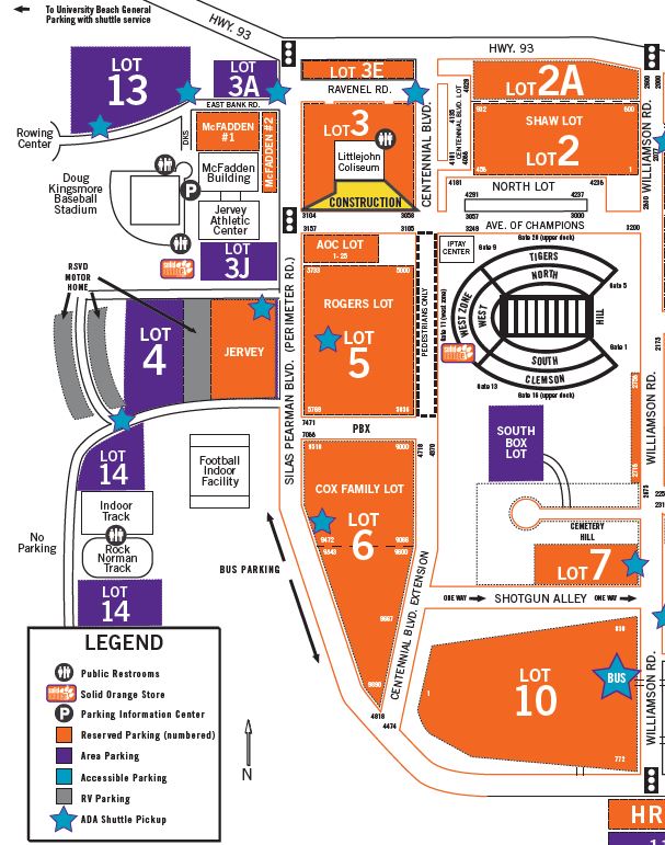 Parking Map For Clemson Football Games