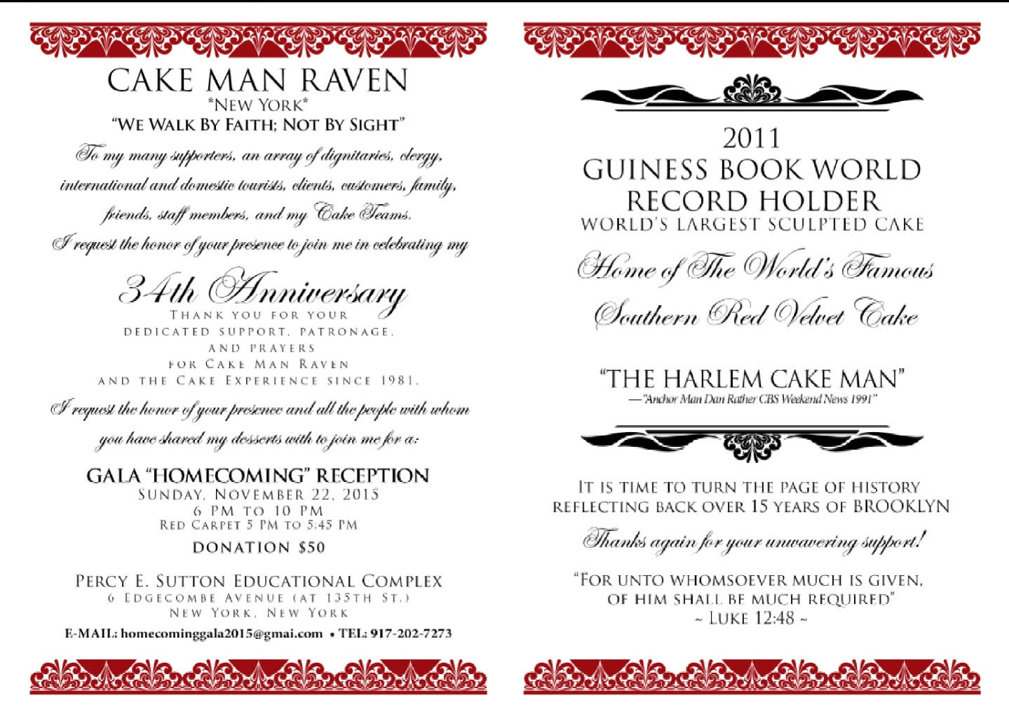 CAKE MAN RAVEN HARLEM Tickets, Sun, Nov 22, 2015 at 600 PM