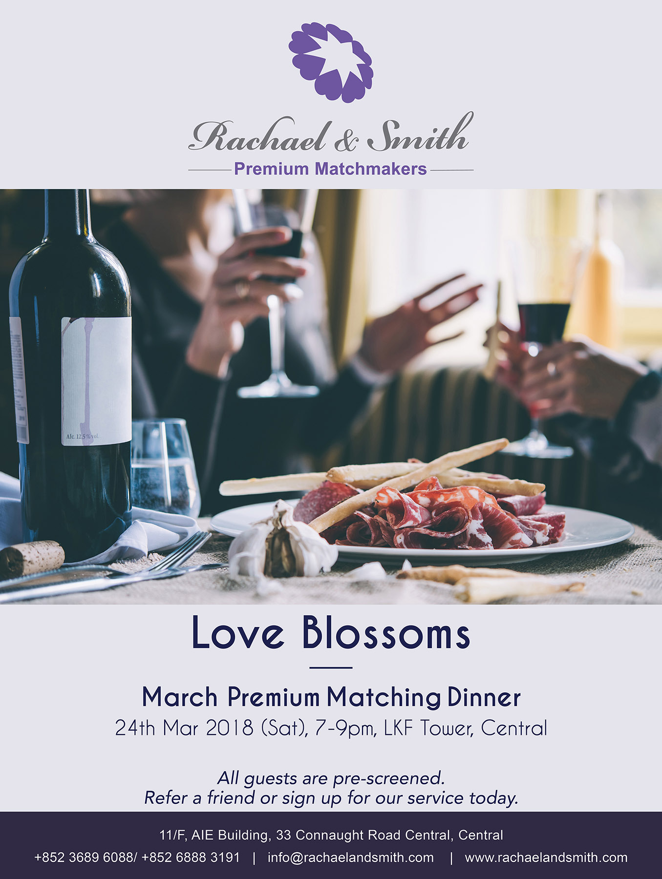Rachael & Smith, Premium Matchmakers, Premium Dinner