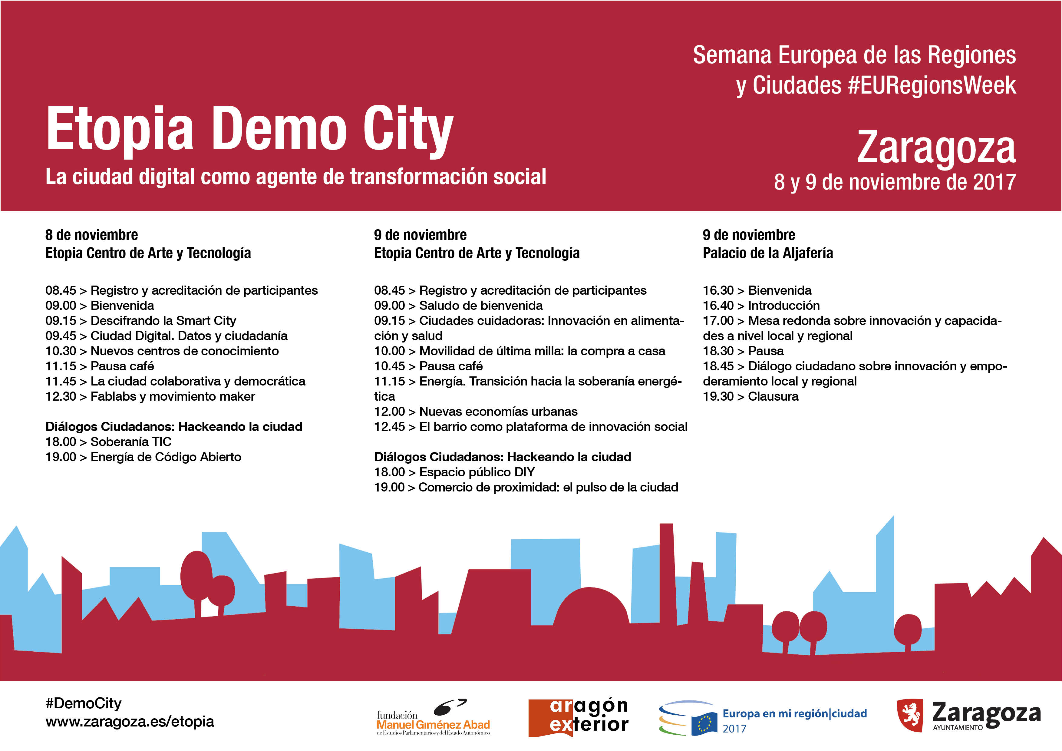 Programa Etopia Demo City 8 y 9 Noviembre, Zaragoza