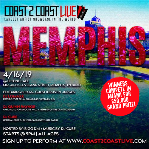 Coast 2 Coast Live Artist Showcase Memphis Tn 50k Grand Prize