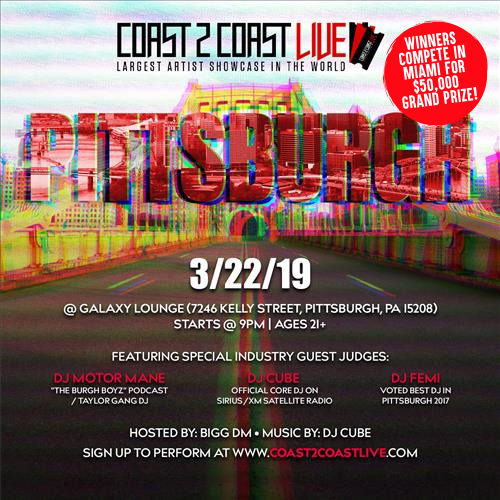 Coast 2 Coast Live Artist Showcase Pittsburgh Pa 50k Grand Prize