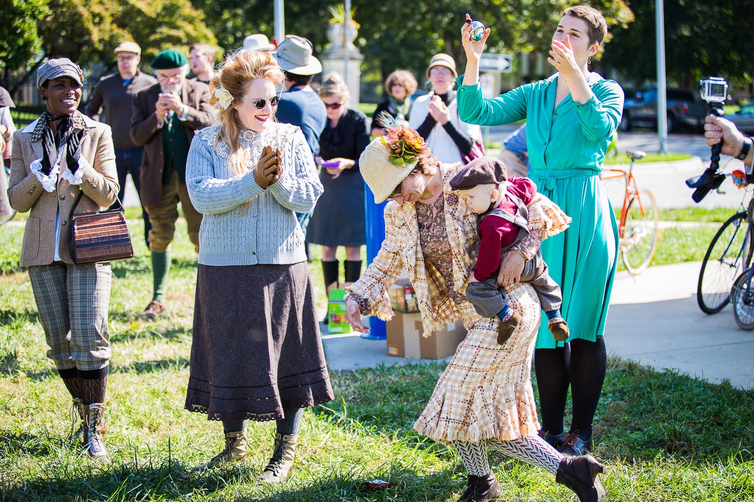 Michelle and Joseph take a bow in her tweedy costumes.