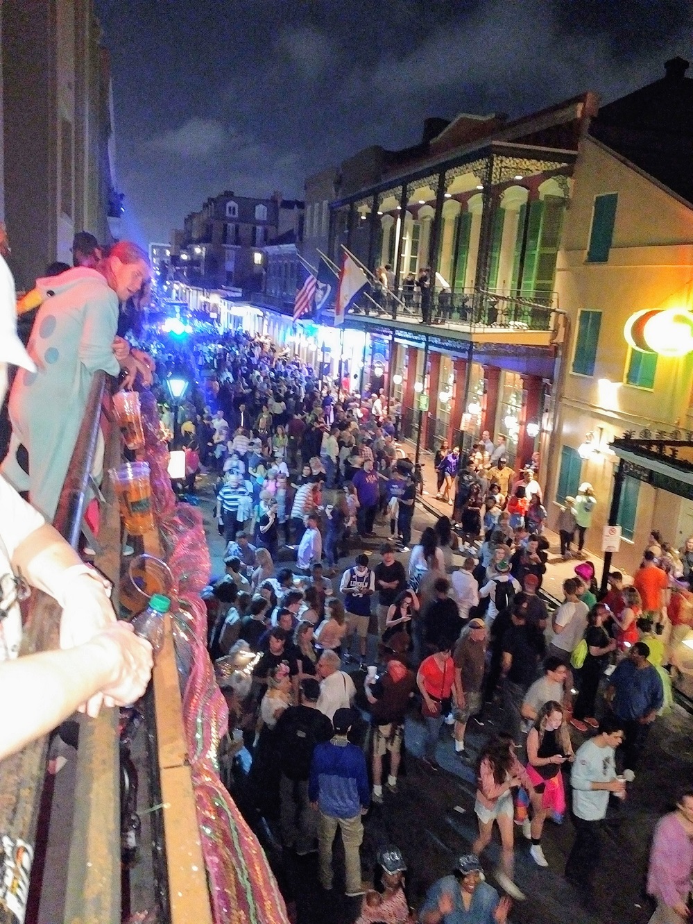 Bienville Street from the Balcony at Bourbon Cowboy