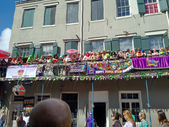 Bourbon Street Balcony Mardi Gras