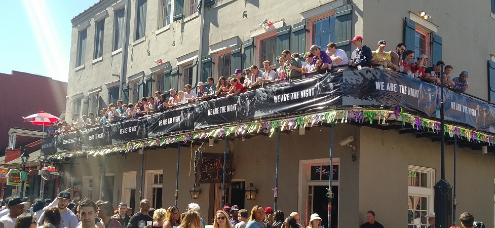 Bourbon Street Balcony Mardi Gras