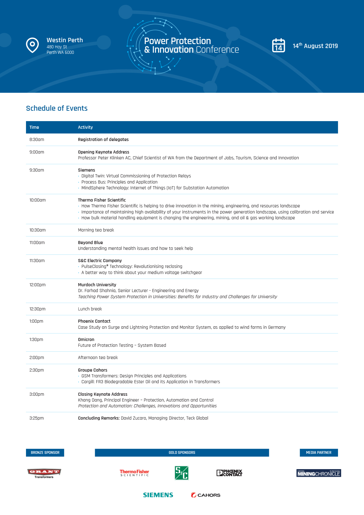 PPI Conf 2019 Schedule