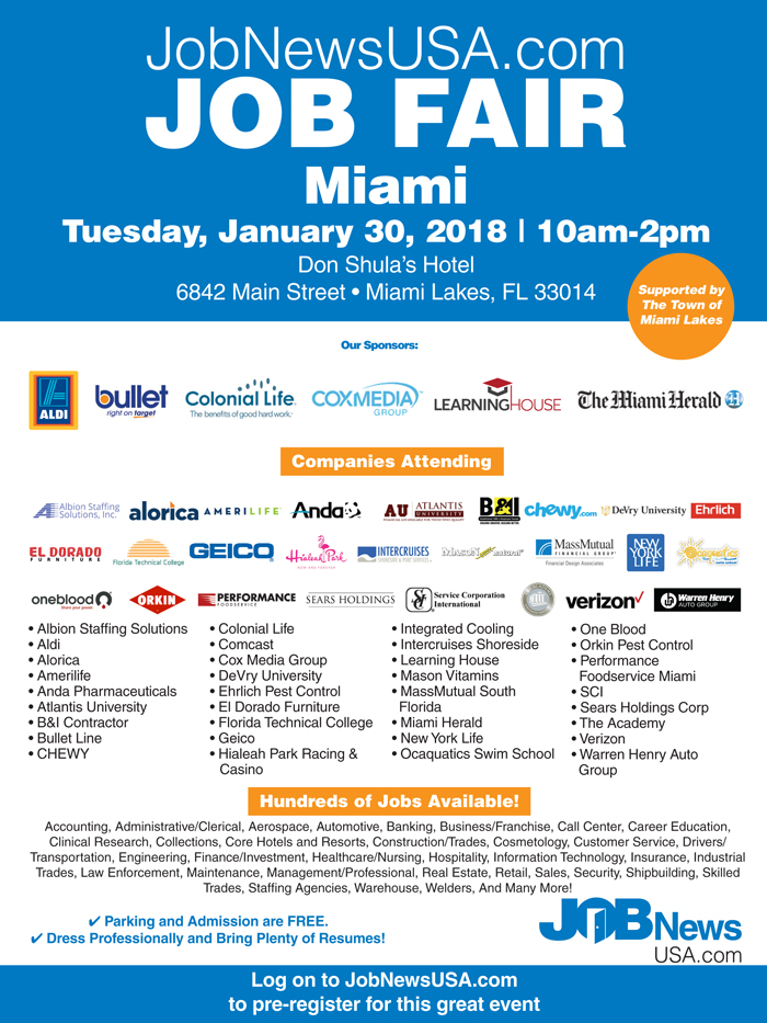 JobNewsUSA.com South Florida Job Fair | Miami Lakes, FL