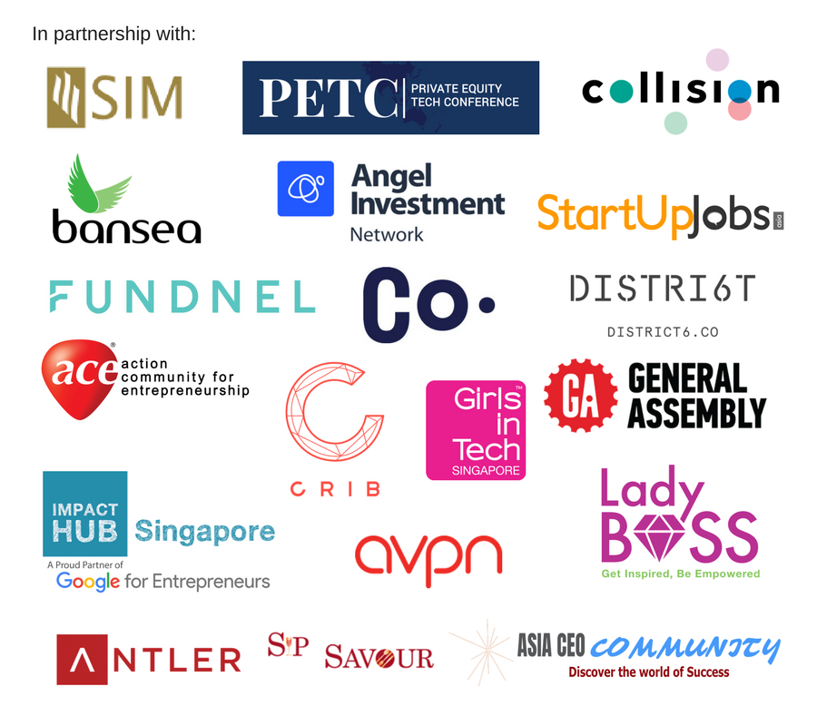 Partners SIM, PETC, C8, SUJ, AIN, Fundnel, Bansea, Co., D6, GA, Ace, AVPN, Asia CEO, Ladyboss, CRIB, Antler, Sip & Savour