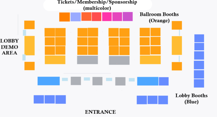 NECPA Expo 2019 Exhibitor Map with Key