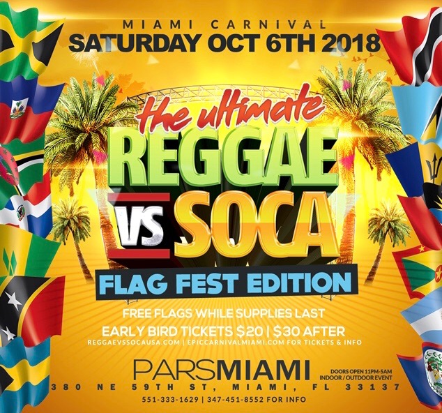 REGGAE vs SOCA FLAGFEST MIAMI CARNIVAL