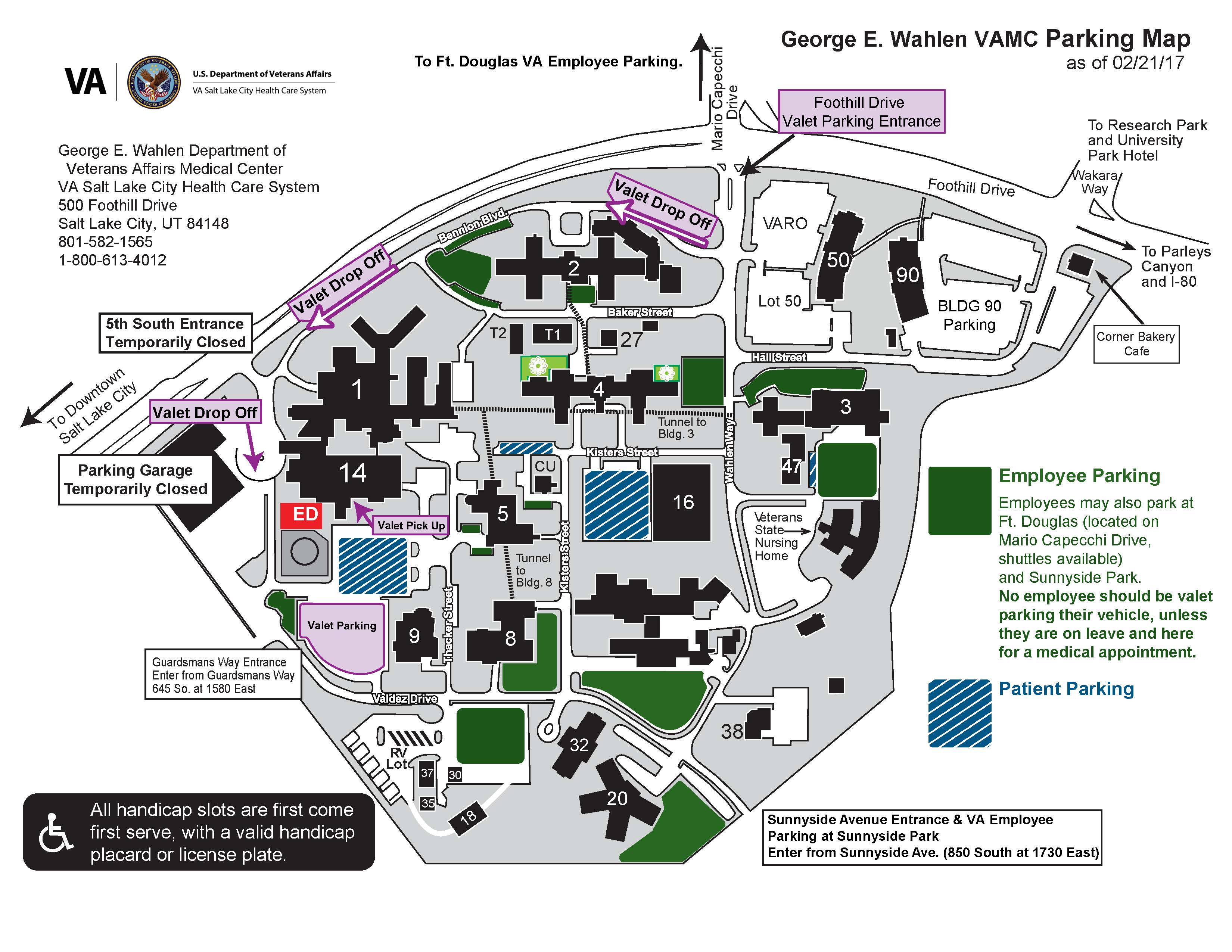 VAMC Parking Map
