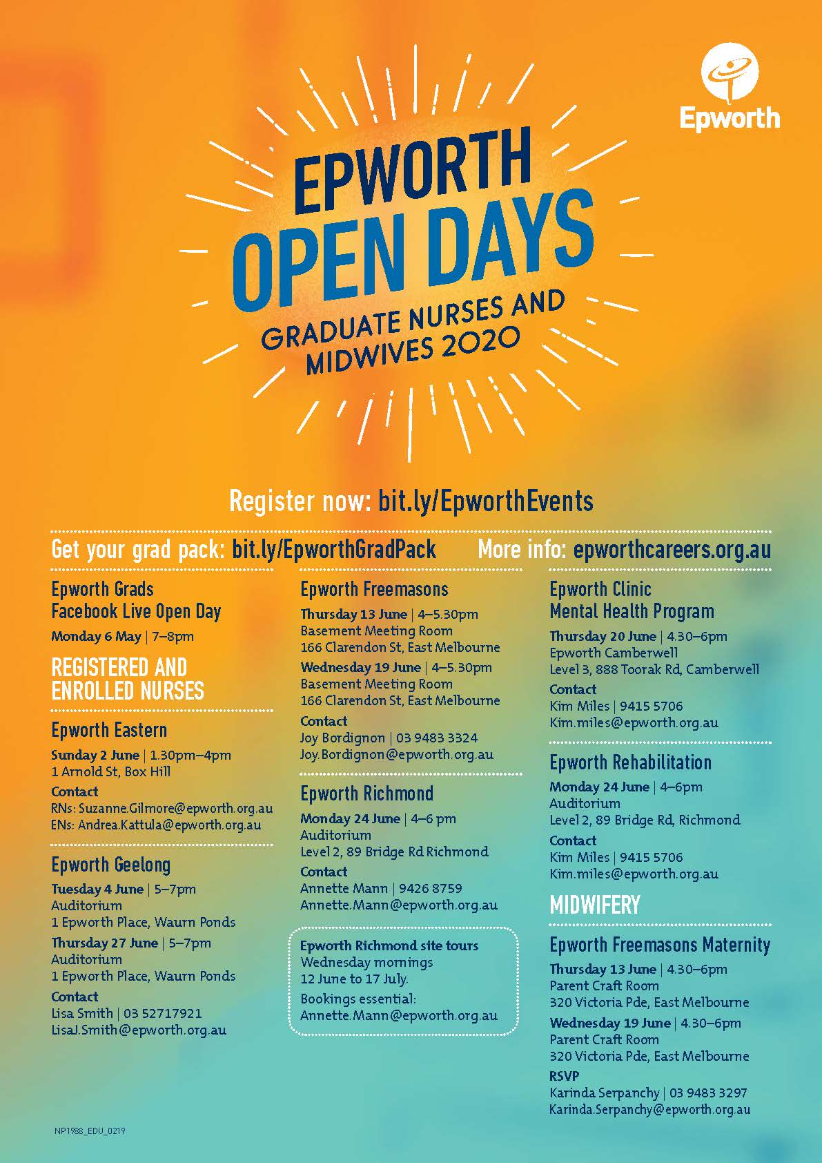 Epworth Grad Open Days