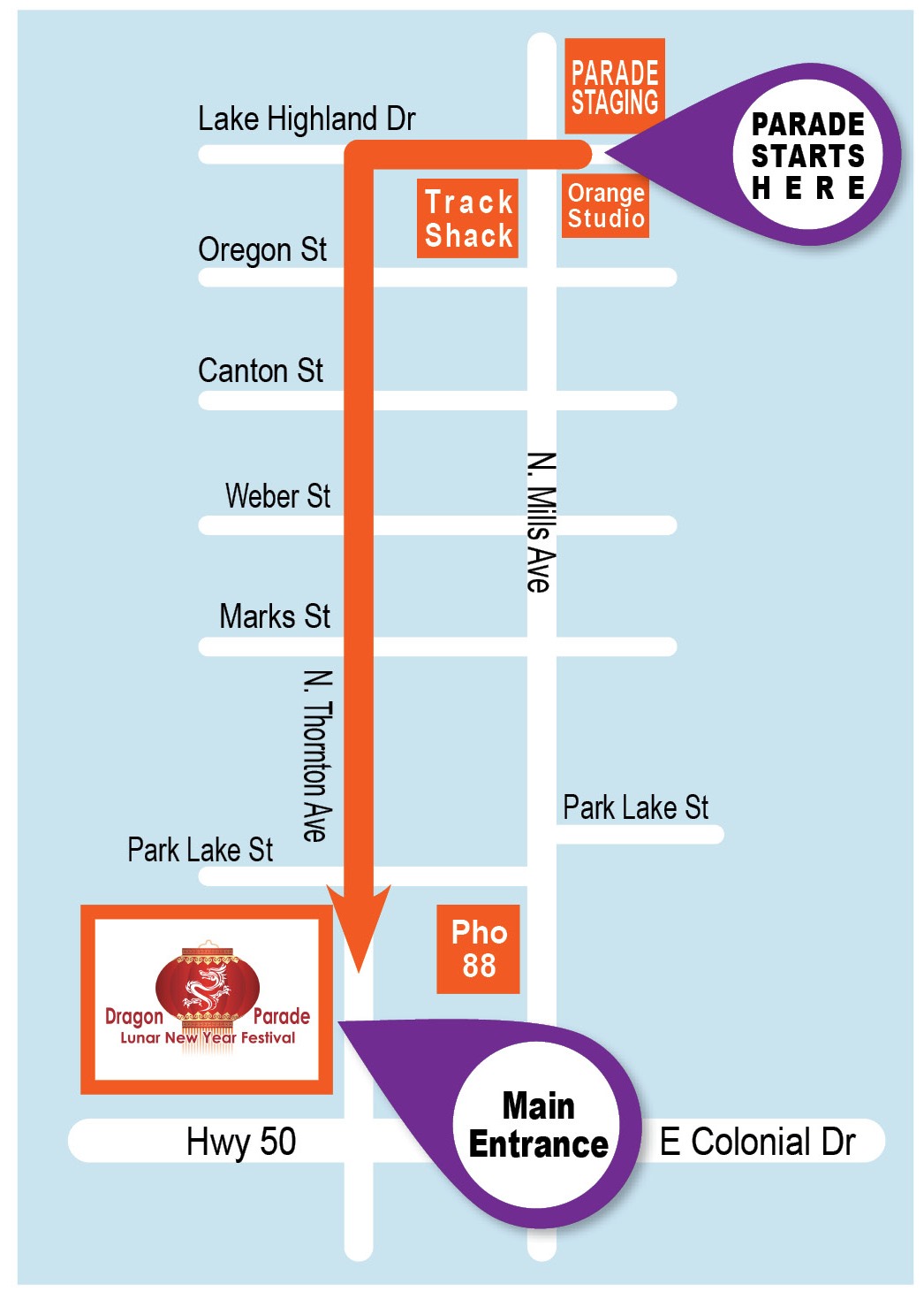 Dragon Parade Lunar New Year 2019 route