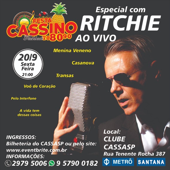 Festa Cassino 80 Especial Ritchie Show Completo 20 Set 2019 evensi