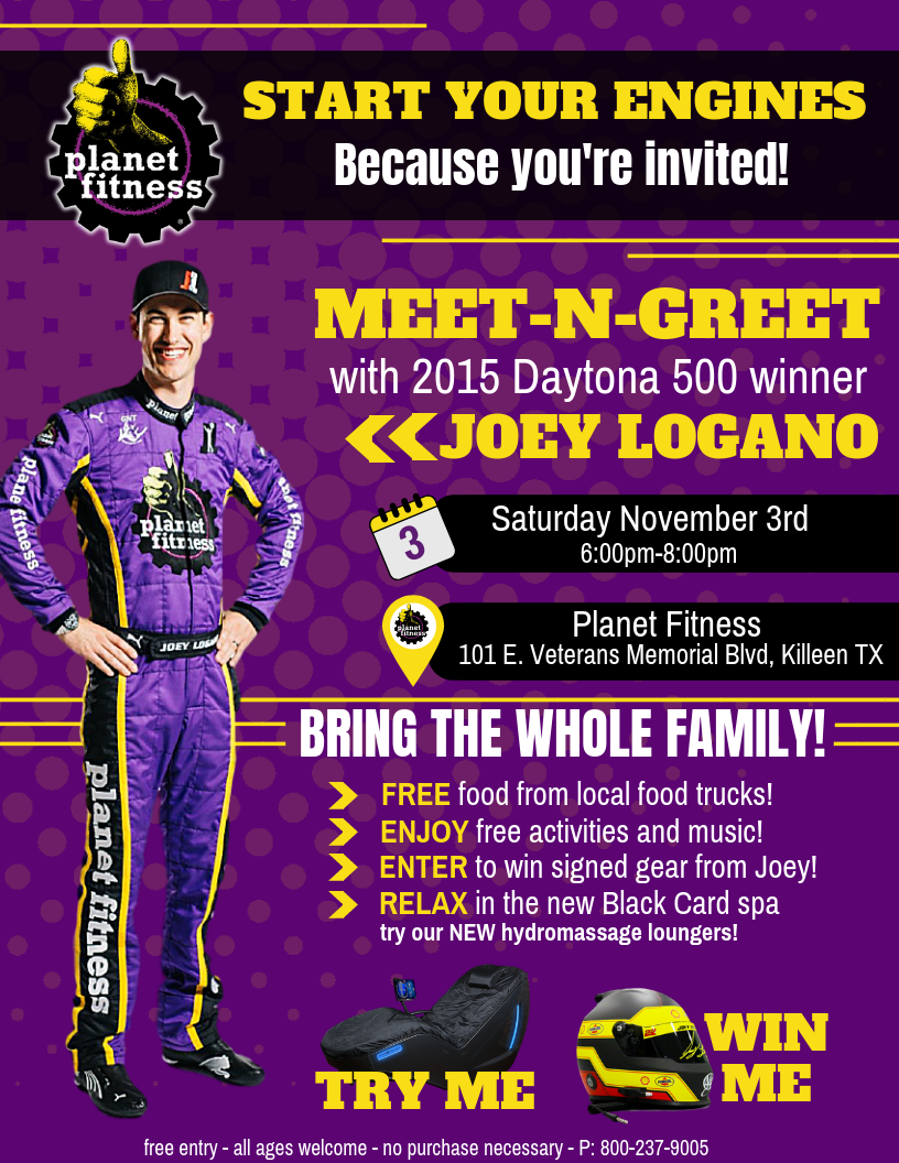 Joey Logano on X: Thanks @PlanetFitness in Killeen, TX! Great group of  fans came out for a fun night! #TeamJL  / X