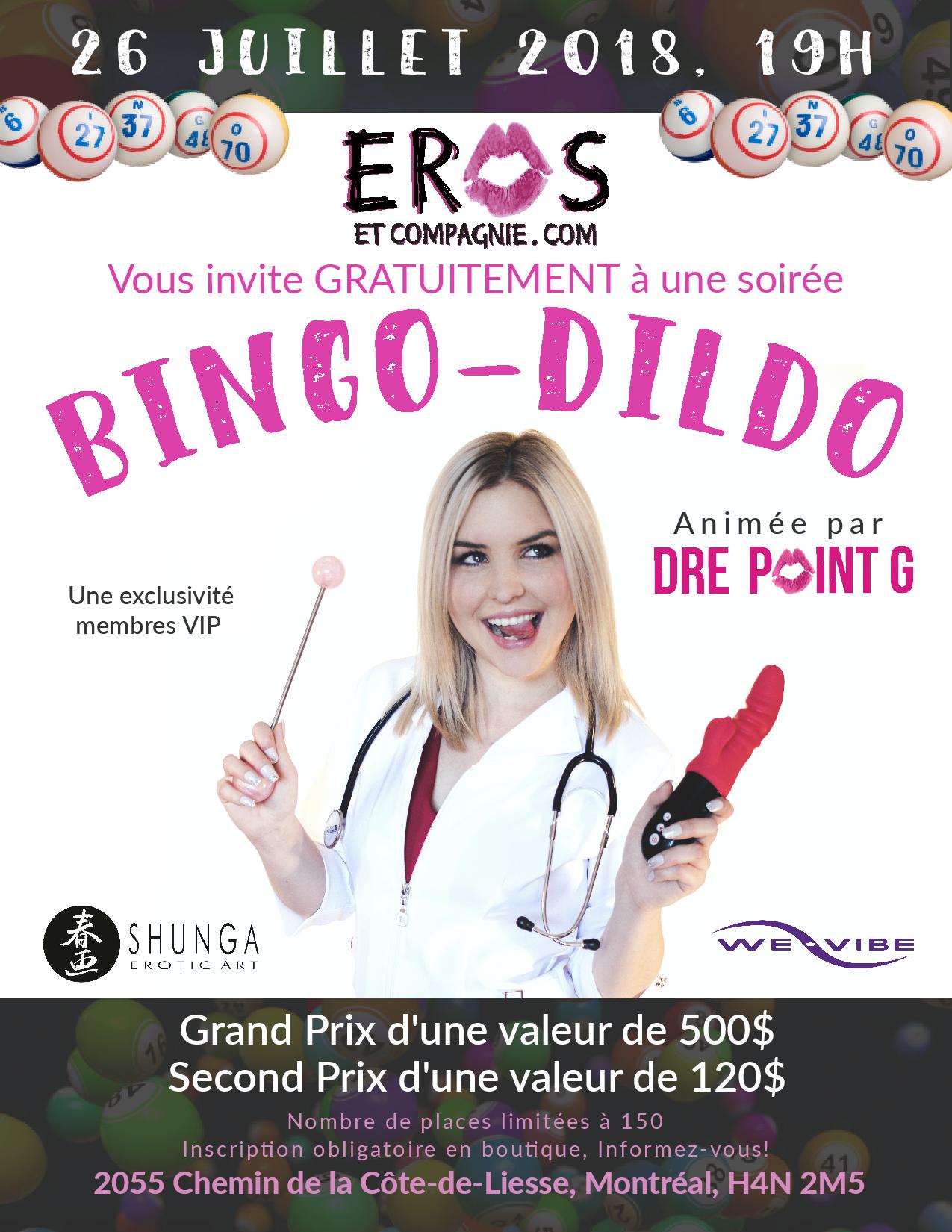 Bingo Dildo Eros et compagnie Boutique de Montréal - 26 JUL 2018