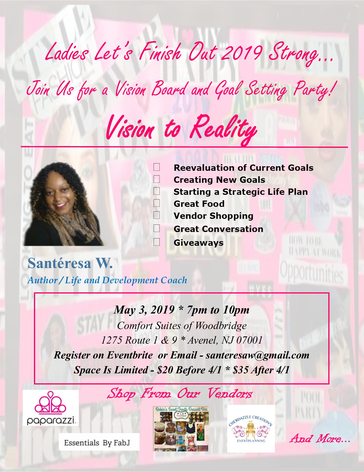 Vision To Reality Vision Board Goal Setting Party 3 May 2019