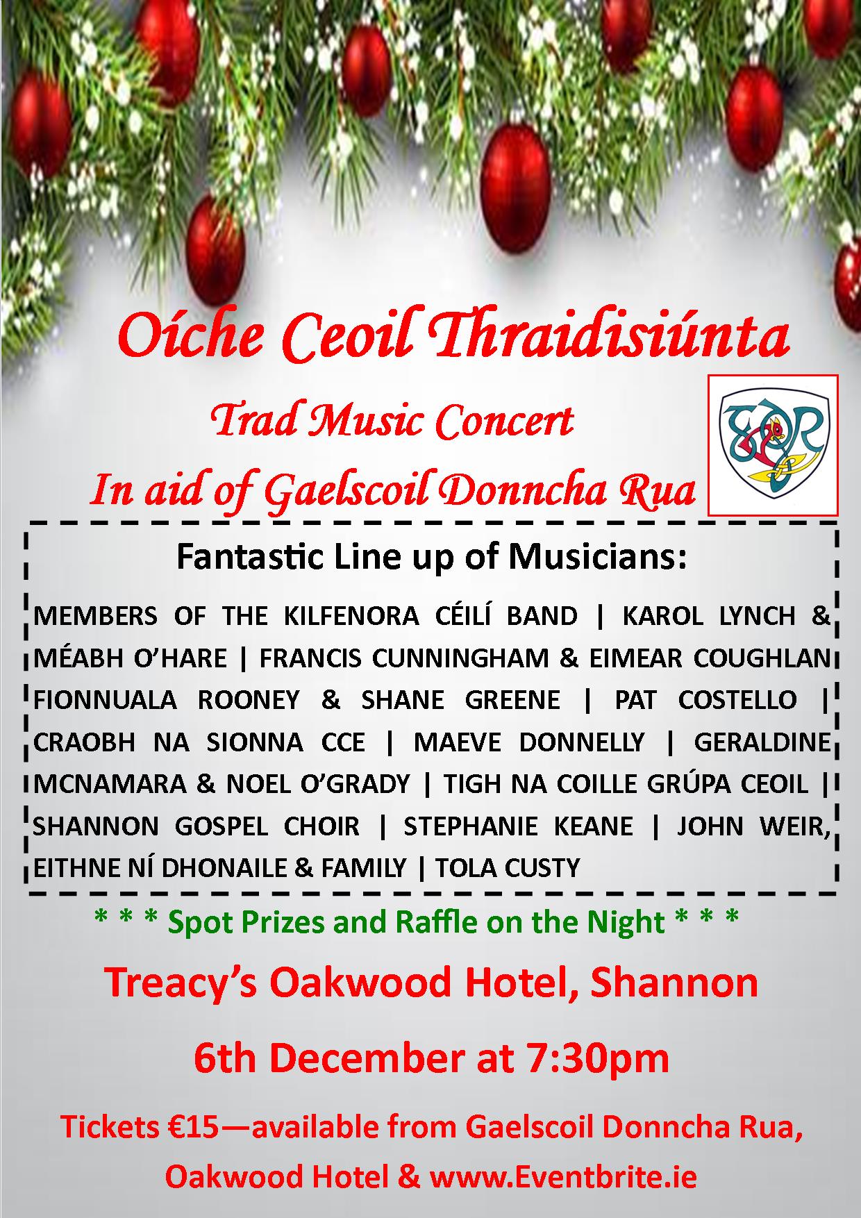 Trad night posted and musician line up