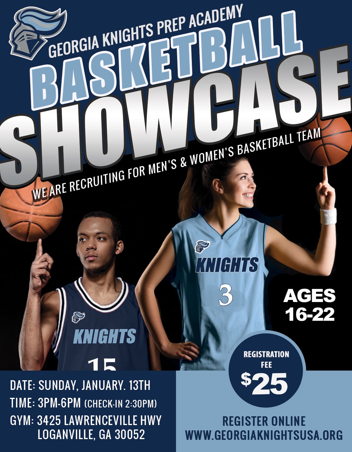 Georgia Knights Prep Academy Basketball Showcase Team Try-out - 13 Jan 2019