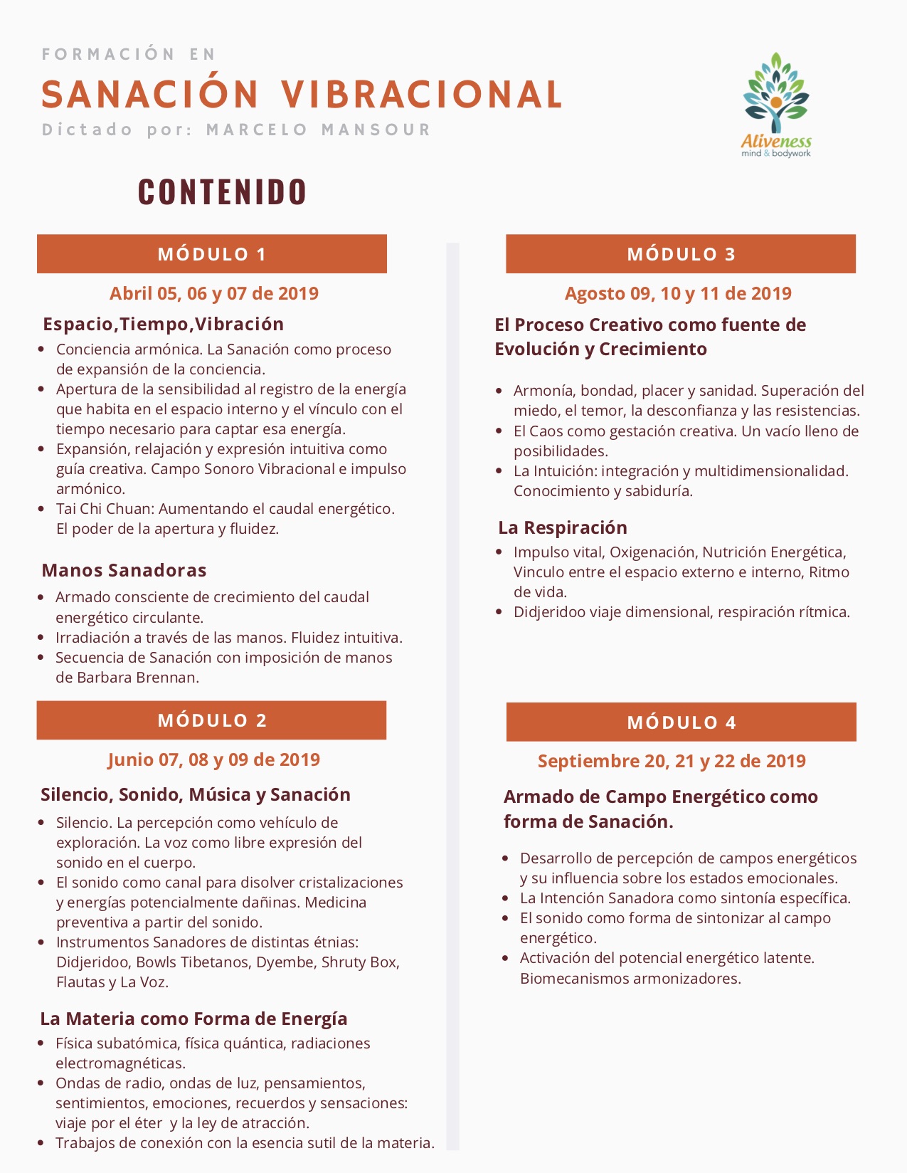 Formación en sanación vibracional