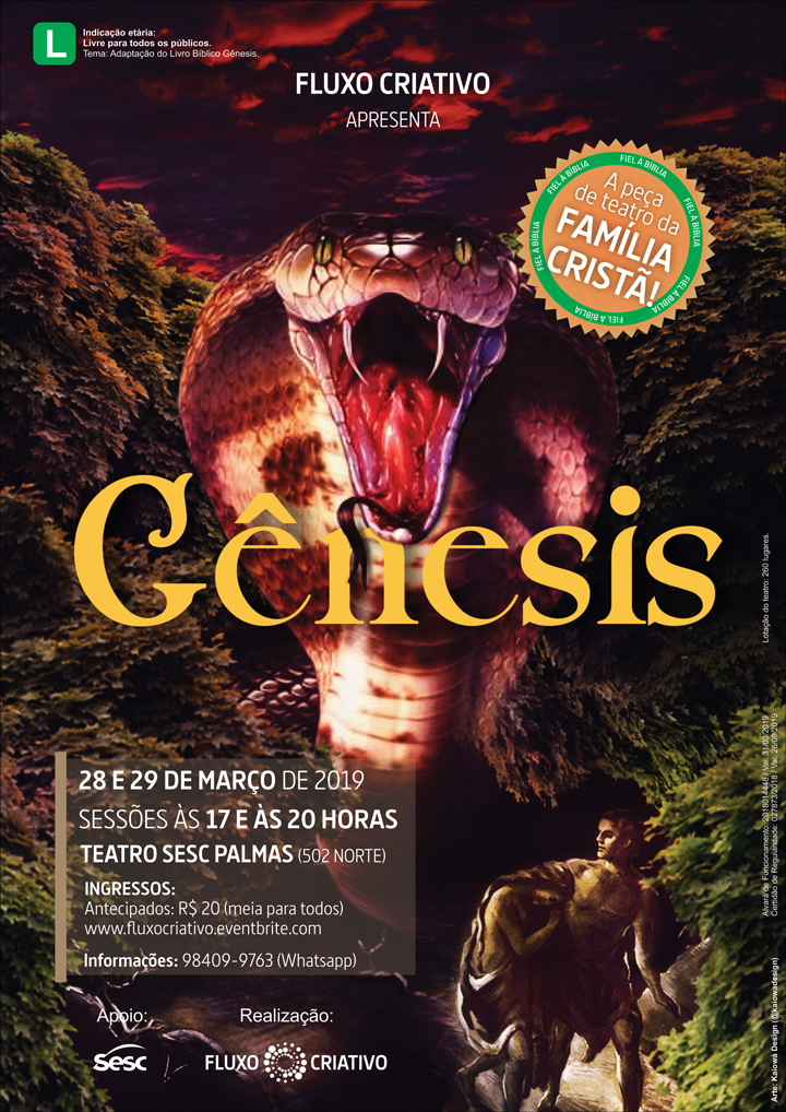 Web flyer da peça Gênesis