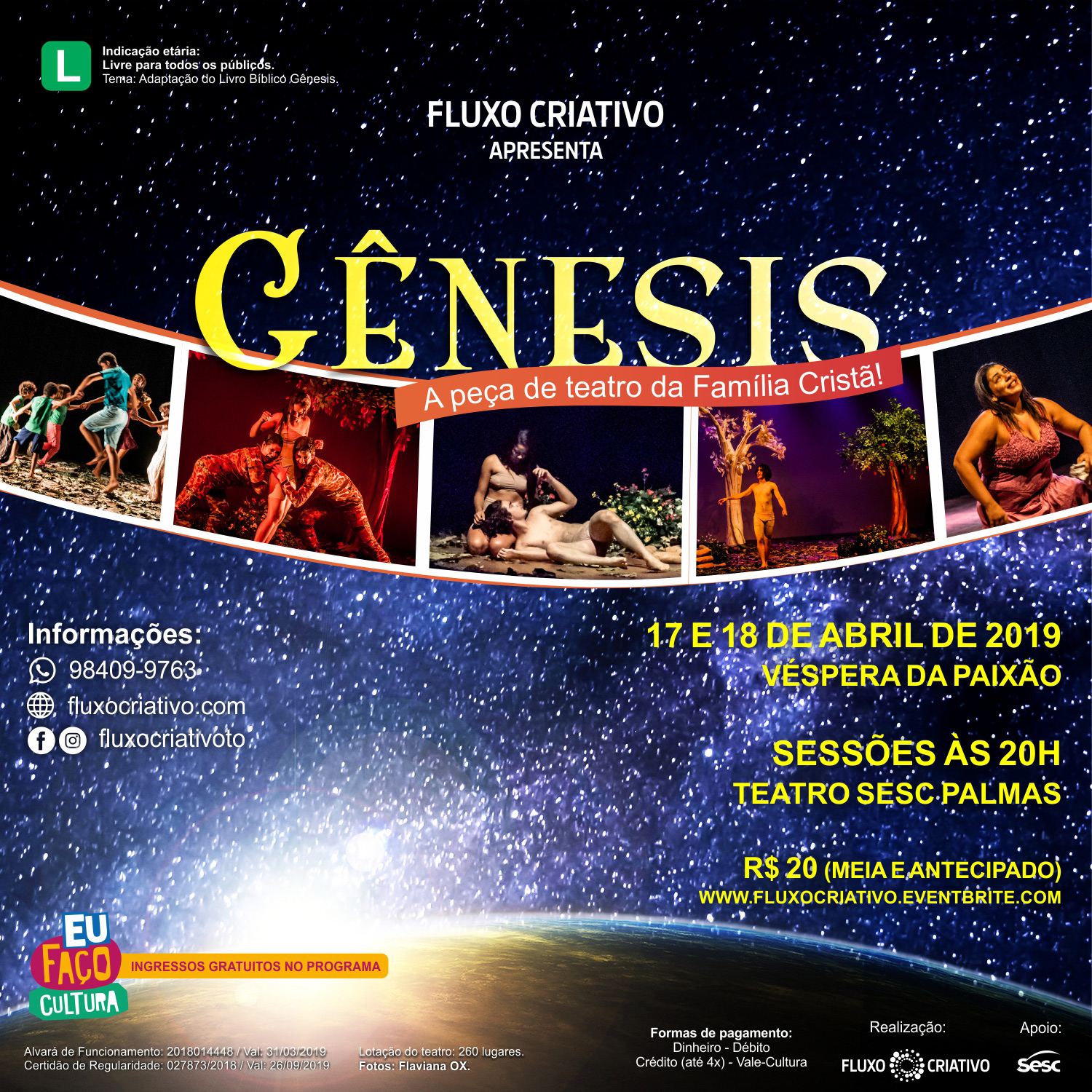 Web flyer da peça Gênesis
