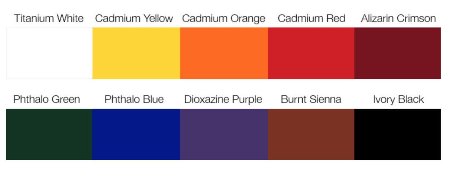 Acrylic Color Chart