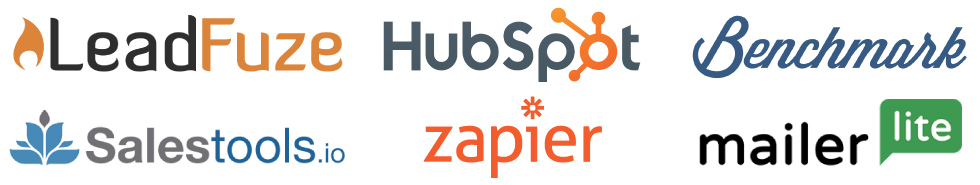 LeadFuze, Hubspot, BenchMark Email, Zapier, Salestools.io, MailerLite