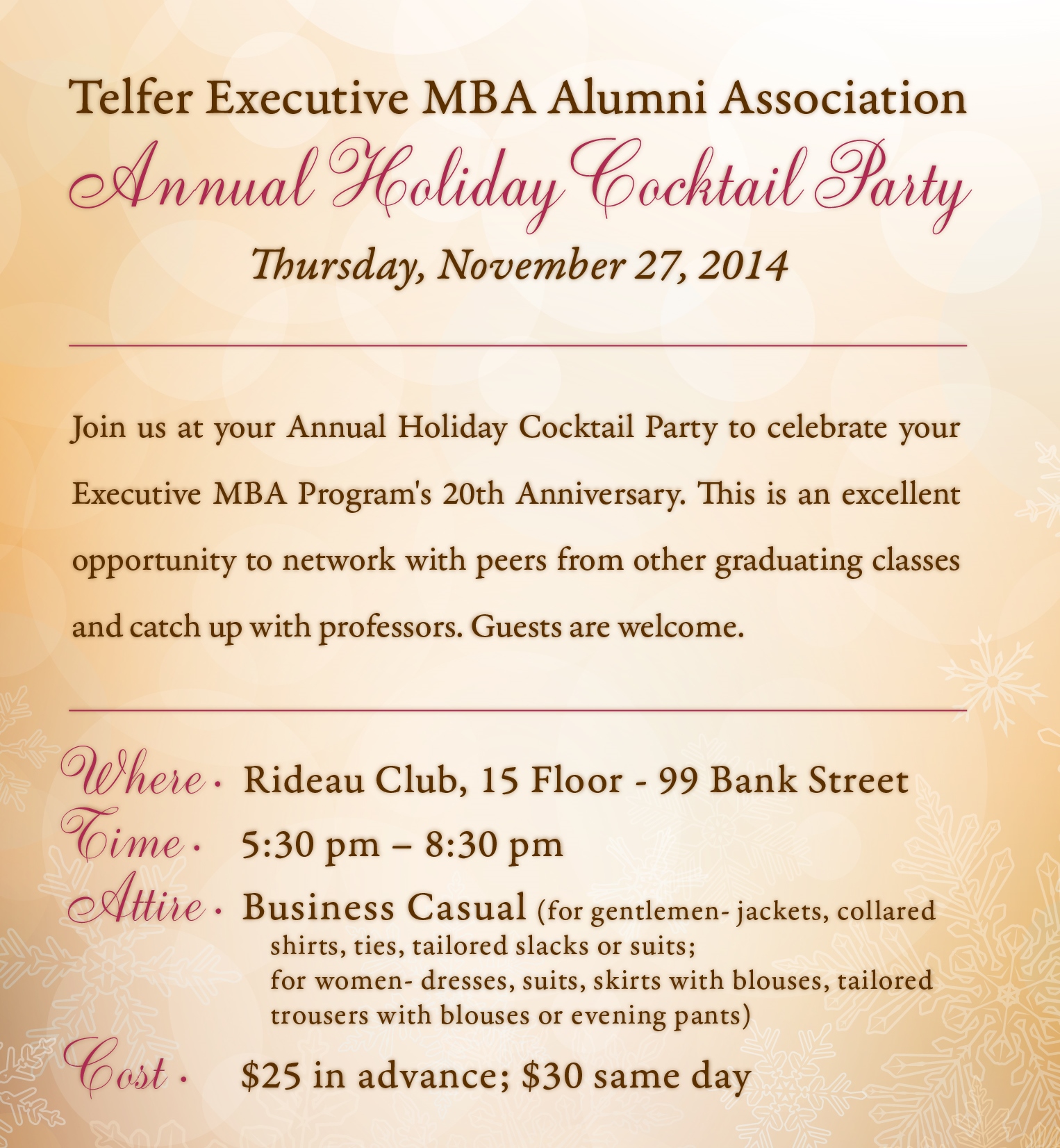 Executive Mba League telfer executive mba alumni association 2014 annual Executive Mba League telfer executive mba alumni association 2014 annual