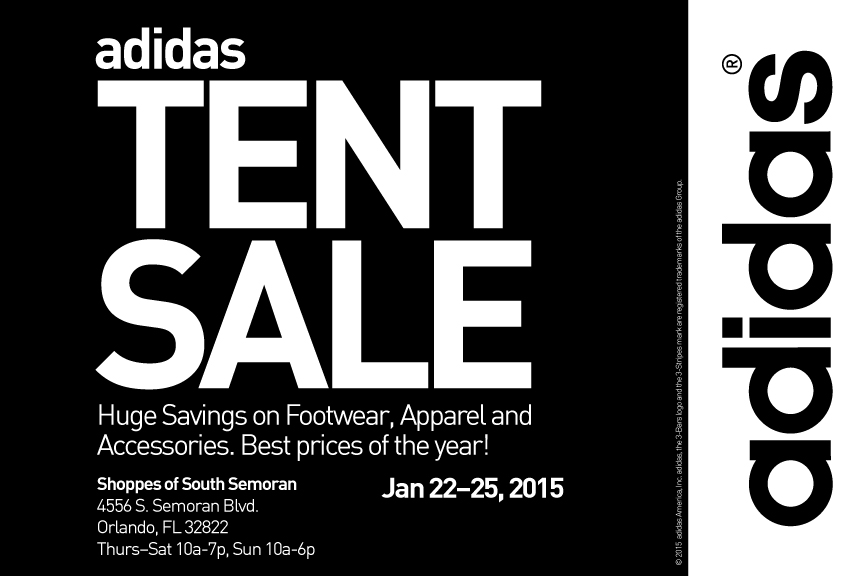 adidas Giant Tent Sale in Orlando, FL! Tickets, Thu, Jan 22, 2015 at 10 ...
