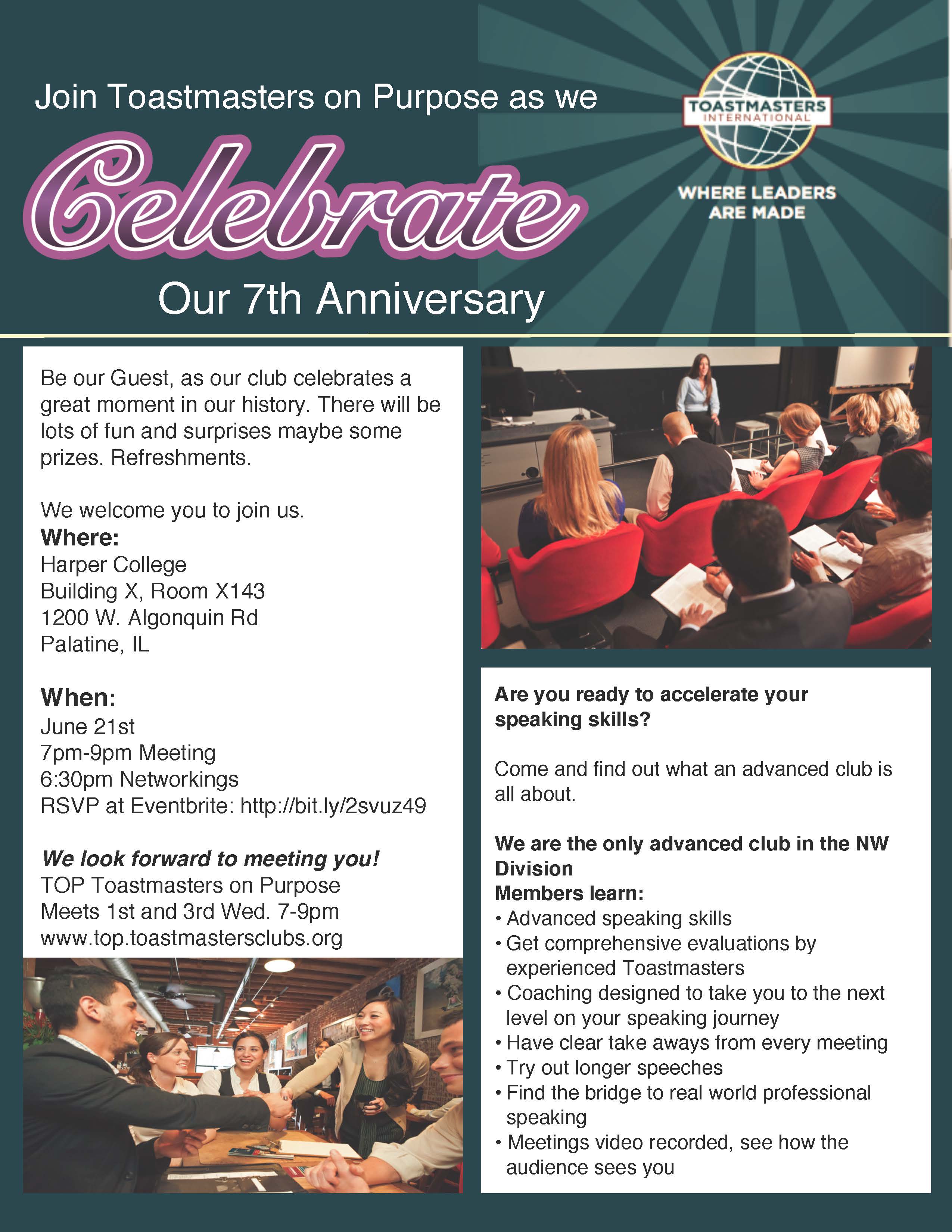 Toastmasters on Purpose 7th Anniversary