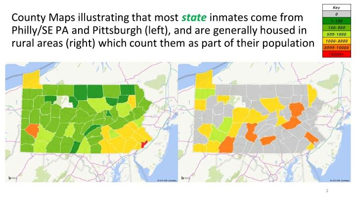 Pennsylvania County Maps Showing Philadelphia and Pittsburgh residents populate Upstate Pa. prisons.