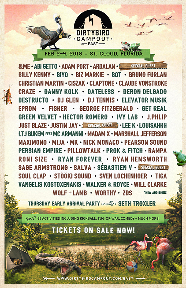 Dirtybird Campout East - Phase 2 Lineup