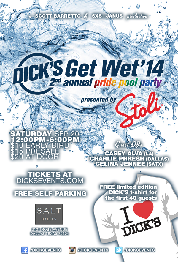 Dick's Get Wet Event Flyer