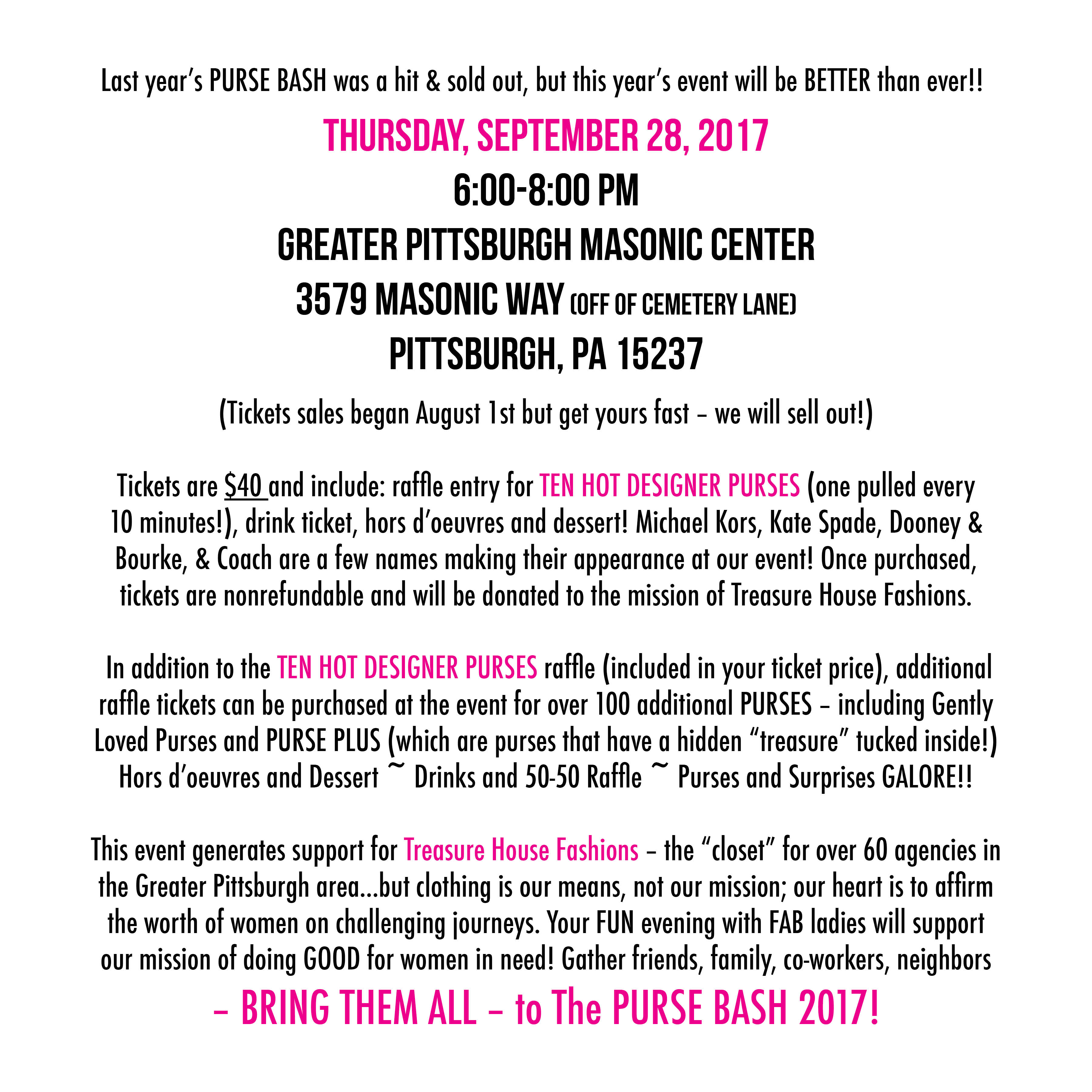the purse bash 2017 tickets, thu, sep 28, 2017 at 6:00 pm | eventbrite the purse bash 2017 tickets, thu, sep 28, 2017 at 6:00 pm | eventbrite